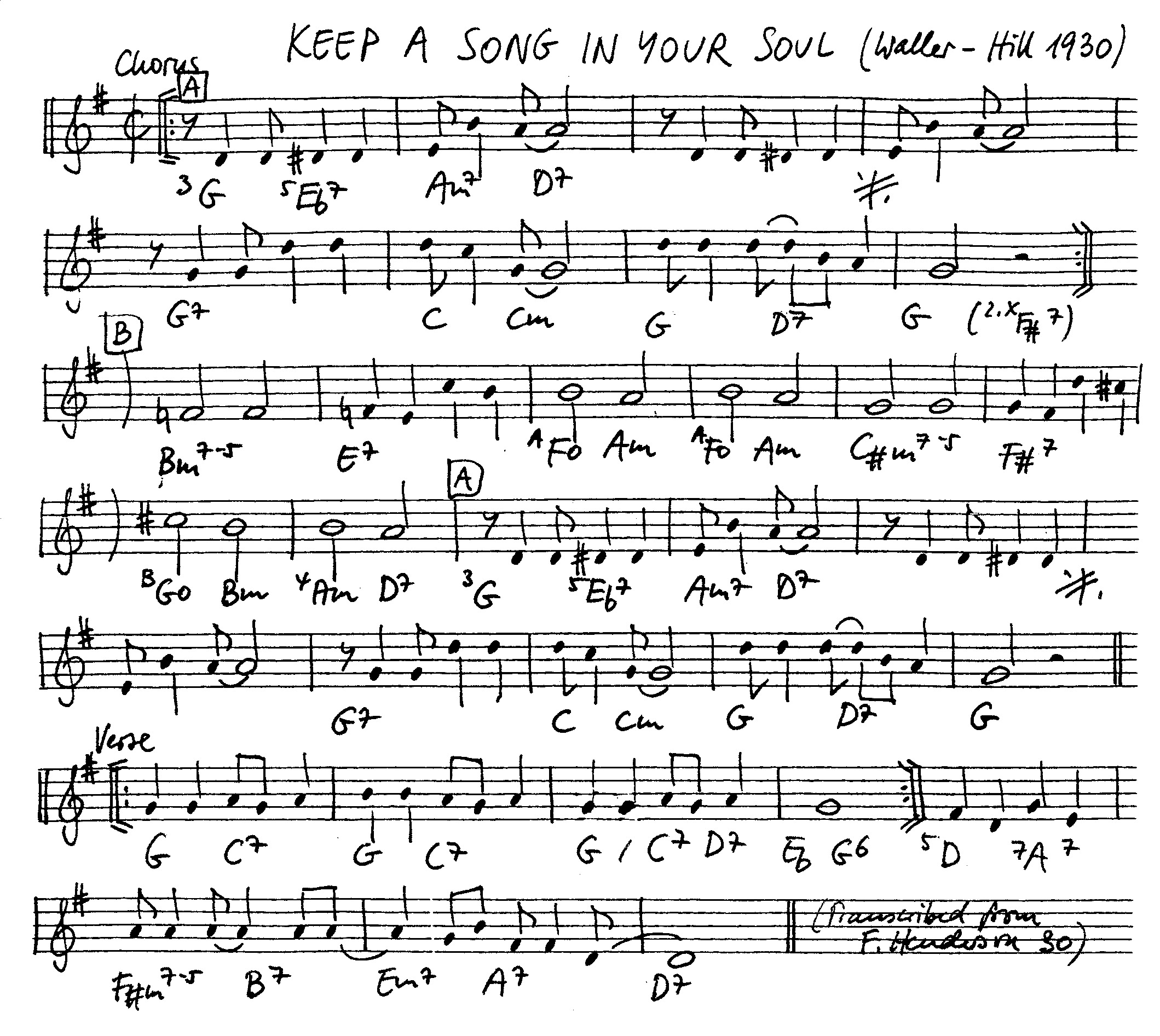 keep a song in your soul leadsheet – book us for your next 20s or gatsby event